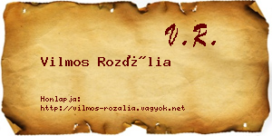 Vilmos Rozália névjegykártya